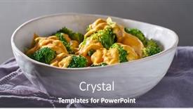  Presentation with cheddar - Colorful presentation enhanced with steamed-broccoli-with-melted-cheddar backdrop and a gray colored foreground