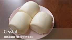  Presentation with chinese - Presentation theme featuring steamed chinese bun background and a coral colored foreground