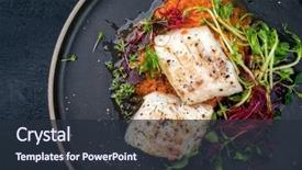  Presentation with lettuce - Audience pleasing slide set consisting of steamed cod fish filet backdrop and a tawny brown colored foreground