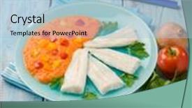  Presentation with capsicum - Amazing presentation theme having steamed cod with capsicum cream backdrop and a light blue colored foreground