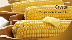 Presentation with corn cob - Cool new presentation theme with steamed corn on the cob backdrop and a yellow colored foreground