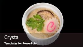  Presentation with fusion - Slide set enhanced with steamed-egg-japanese-food-fusion background and a dark gray colored foreground