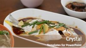  Presentation with chinese chinese - Cool new PPT theme with steamed fish on dish chinese backdrop and a  colored foreground