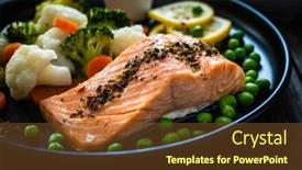  Presentation with mayonnaise - Amazing slide set having steamed-salmon-steak-with-cauliflower backdrop and a tawny brown colored foreground