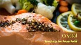  Presentation with mayonnaise - Amazing PPT layouts having steamed-salmon-steak-with-cauliflower backdrop and a red colored foreground