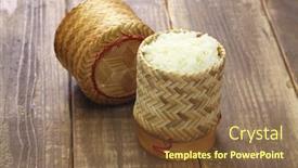  Presentation with thai food - PPT layouts featuring steamed-sticky-rice background and a tawny brown colored foreground