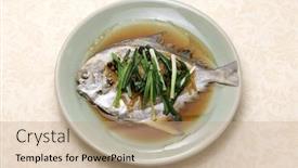  Presentation with chinese new year - PPT theme consisting of steamed-whole-pomfret-fish-chinese background and a  colored foreground