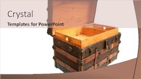  Presentation with luggage - PPT layouts featuring steamer-trunk-antique-steamer-trunk background and a coral colored foreground