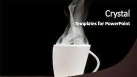  Presentation with coffee cup - Cool new presentation design with steaming coffee cup on dark backdrop and a  colored foreground