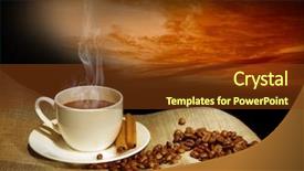  Presentation with cup coffee - Audience pleasing PPT layouts consisting of steaming cup of coffee cinnamon backdrop and a tawny brown colored foreground