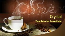  Presentation with coffee cup diary - Slides enhanced with steaming cup of coffee cinnamon background and a tawny brown colored foreground