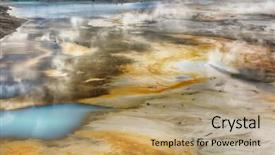  Presentation with yellowstone - Colorful presentation enhanced with steaming opaque thermal pools backdrop and a coral colored foreground