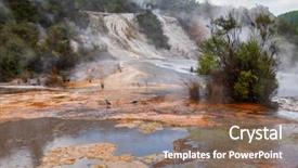  Presentation with area - PPT theme enhanced with steaming orakei korako geothermal area background and a coral colored foreground