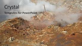  Presentation with geothermal - Beautiful presentation theme featuring steaming vents at gunnuhver geothermal backdrop and a mint green colored foreground