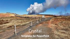  Presentation with geothermal - Colorful presentation enhanced with steaming-vents-at-gunnuhver-geothermal backdrop and a coral colored foreground