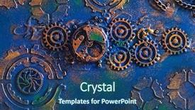  Presentation with steampunk - Cool new theme with steampunk background mechanical cogs wheels backdrop and a ocean colored foreground