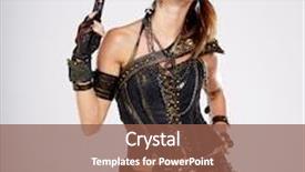  Presentation with steampunk - Theme with steampunk isolated woman fantasy fashion background and a tawny brown colored foreground