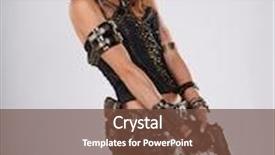  Presentation with steampunk - PPT layouts featuring music gun - steampunk isolated woman fantasy fashion background and a tawny brown colored foreground