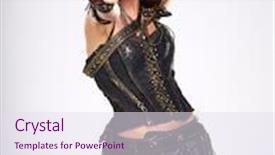  Presentation with steampunk - Colorful slide deck enhanced with steampunk isolated woman fantasy fashion backdrop and a sky blue colored foreground