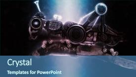  Presentation with steampunk - PPT layouts featuring steampunk style grasshopper mechanical animal background and a ocean colored foreground