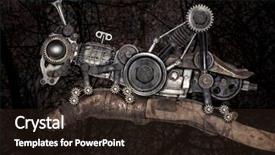  Presentation with mechanical - Audience pleasing theme consisting of steampunk style grasshopper mechanical animal backdrop and a wine colored foreground