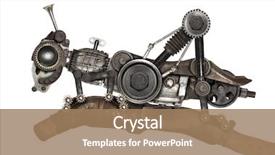  Presentation with steampunk - PPT layouts with steampunk style grasshopper mechanical animal background and a coral colored foreground