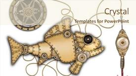  Presentation with steampunk - Colorful presentation theme enhanced with steampunk style industrial mechanical fish backdrop and a cream colored foreground