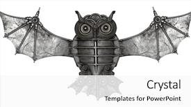  Presentation with steampunk - Slides enhanced with steampunk style owl mechanical animal background and a white colored foreground