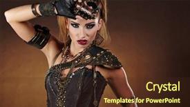  Presentation with steampunk - Audience pleasing PPT theme consisting of steampunk woman over gunge background fantasy fashion for cover backdrop and a tawny brown colored foreground
