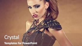  Presentation with steampunk - Audience pleasing theme consisting of steampunk woman over gunge background backdrop and a coral colored foreground