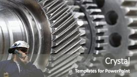  Presentation with machinery - Slides featuring steel and metal works machinery background and a  colored foreground