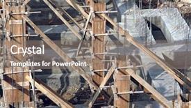  Presentation with steel bars - Colorful PPT layouts enhanced with steel bars - construction site backdrop and a  colored foreground