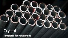  Presentation with steel bars - Presentation design enhanced with steel bars - group of metal pipes background and a dark gray colored foreground