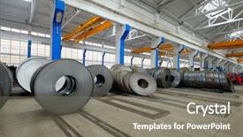  Presentation with steel bars - Presentation theme with steel bars - industrial warehouse background and a  colored foreground