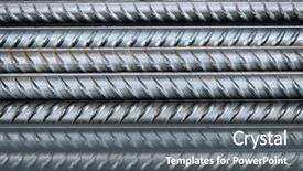  Presentation with steel - Slides enhanced with steel bars - reinforcing bar close-up background and a gray colored foreground