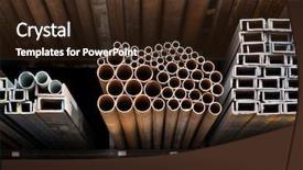  Presentation with steel bars - Presentation theme enhanced with steel bars - series of different sizes metal background and a wine colored foreground