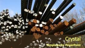  Presentation with steel bars - PPT layouts with steel bars concrete reinforcing background and a tawny brown colored foreground