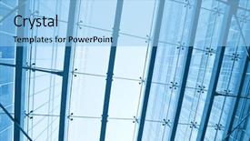  Presentation with glass ceiling - Amazing slide set having steel blue glass airport backdrop and a light blue colored foreground