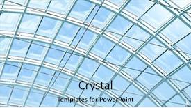  Presentation with glass ceiling - PPT theme featuring steel blue glass airport background and a light blue colored foreground