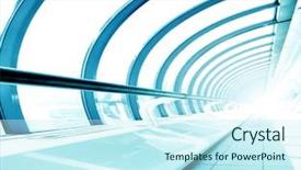  Presentation with glass ceiling - Amazing PPT theme having steel blue glass airport backdrop and a cool aqua colored foreground
