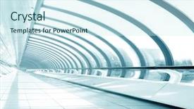  Presentation with glass ceiling - PPT theme with steel blue glass airport background and a cool aqua colored foreground