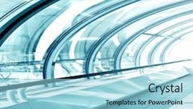  Presentation with glass ceiling - Slide deck having steel blue glass airport background and a light blue colored foreground