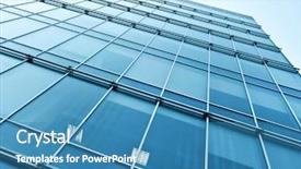  Presentation with high rise building - Slide set with steel blue glass high rise background and a teal colored foreground