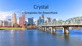  Presentation with steel bridge - Amazing presentation theme having steel bridge over water backdrop and a light blue colored foreground