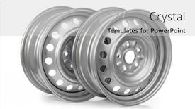  Presentation with steel - Colorful PPT theme enhanced with steel-car-rims-isolated backdrop and a light gray colored foreground