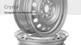  Presentation with steel - Slide set with steel-car-rims-isolated background and a light gray colored foreground