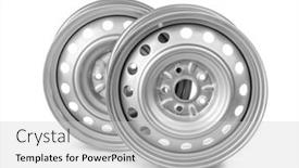  Presentation with steel - Presentation enhanced with steel-car-rims-isolated background and a light gray colored foreground