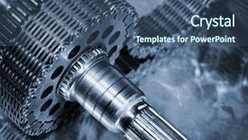  Presentation with titanium - Colorful slide set enhanced with steel cogwheels and gears backdrop and a ocean colored foreground