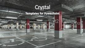  Presentation with parking lot - Amazing slide deck having steel column - empty parking lot wall urban backdrop and a dark gray colored foreground