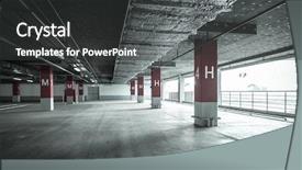  Presentation with underground mining mine passage - Amazing PPT theme having steel column - empty underground parking garage backdrop and a dark gray colored foreground
